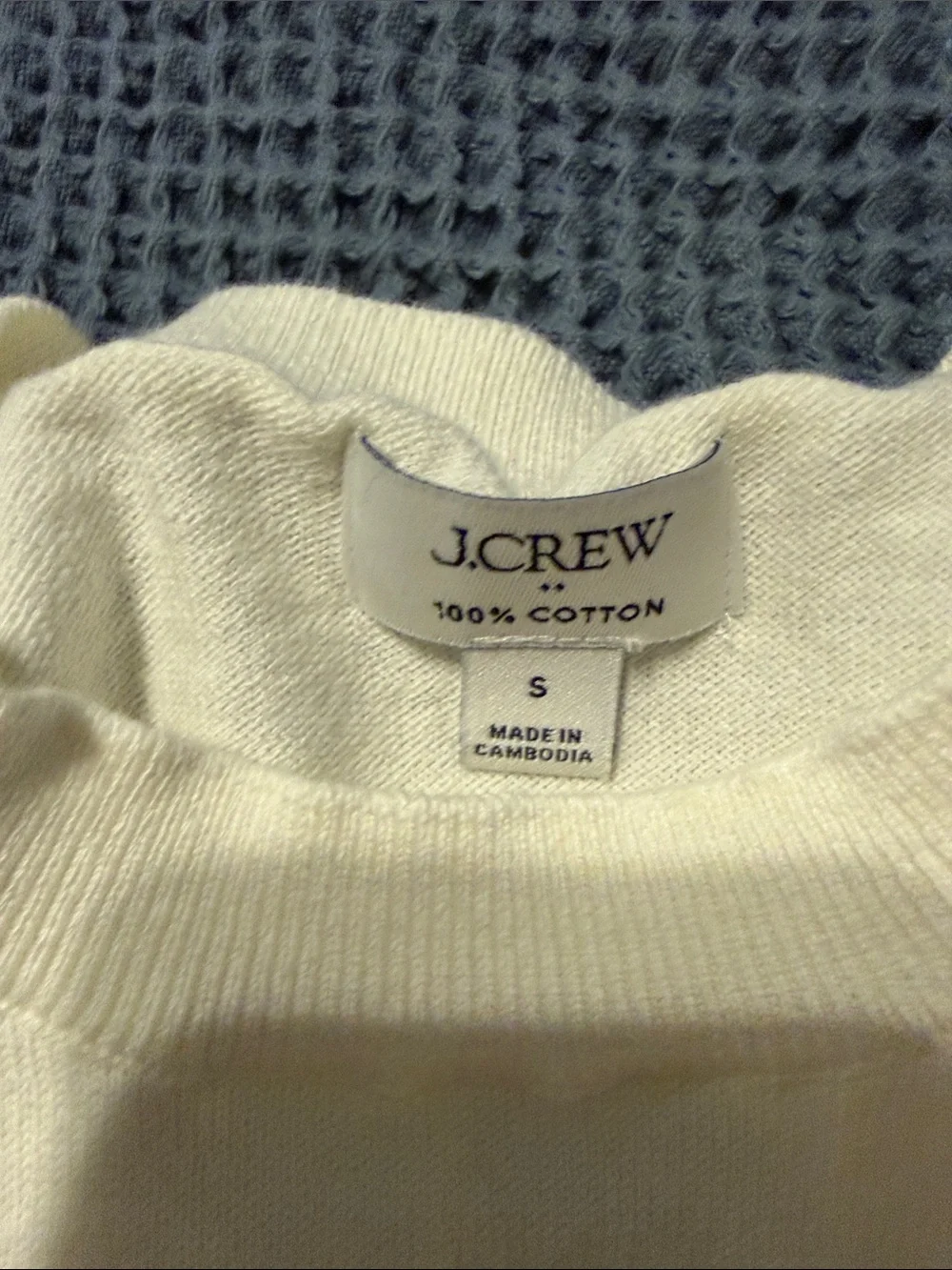 J.Crew Beige Cotton Short-Sleeve Knit Top